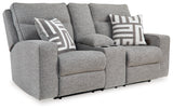 Biscoe Pewter Power Reclining Loveseat from Ashley - Luna Furniture