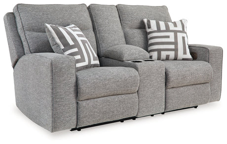Biscoe Pewter Power Reclining Loveseat from Ashley - Luna Furniture