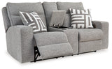 Biscoe Pewter Power Reclining Loveseat from Ashley - Luna Furniture