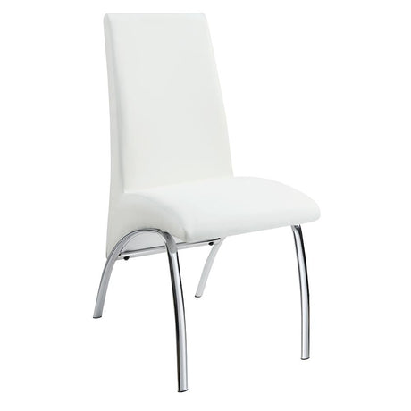 Bishop White and Chrome Upholstered Side Chairs, Set of 2 from Coaster - Luna Furniture