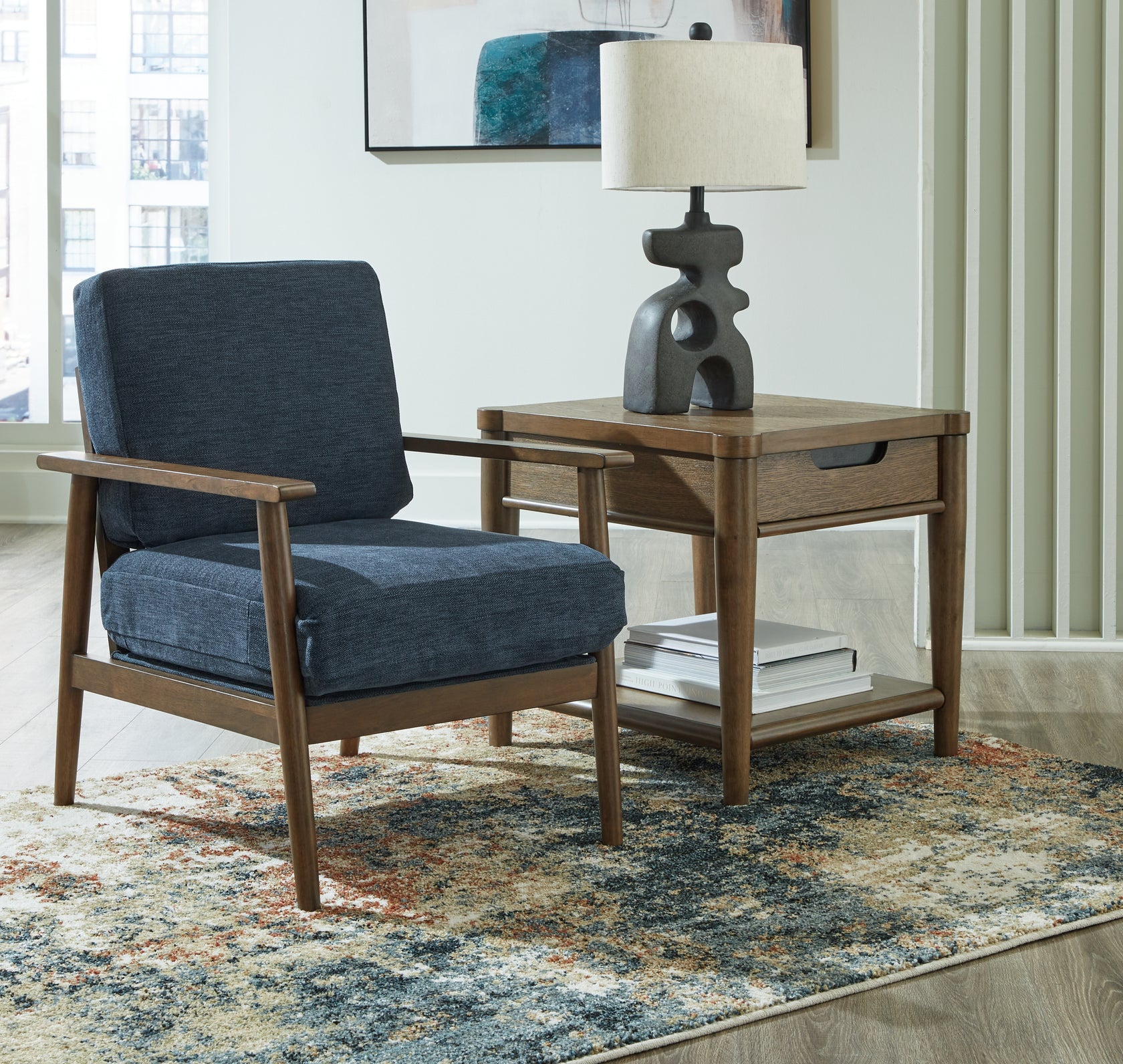 Bixler Navy Accent Chair from Ashley - Luna Furniture