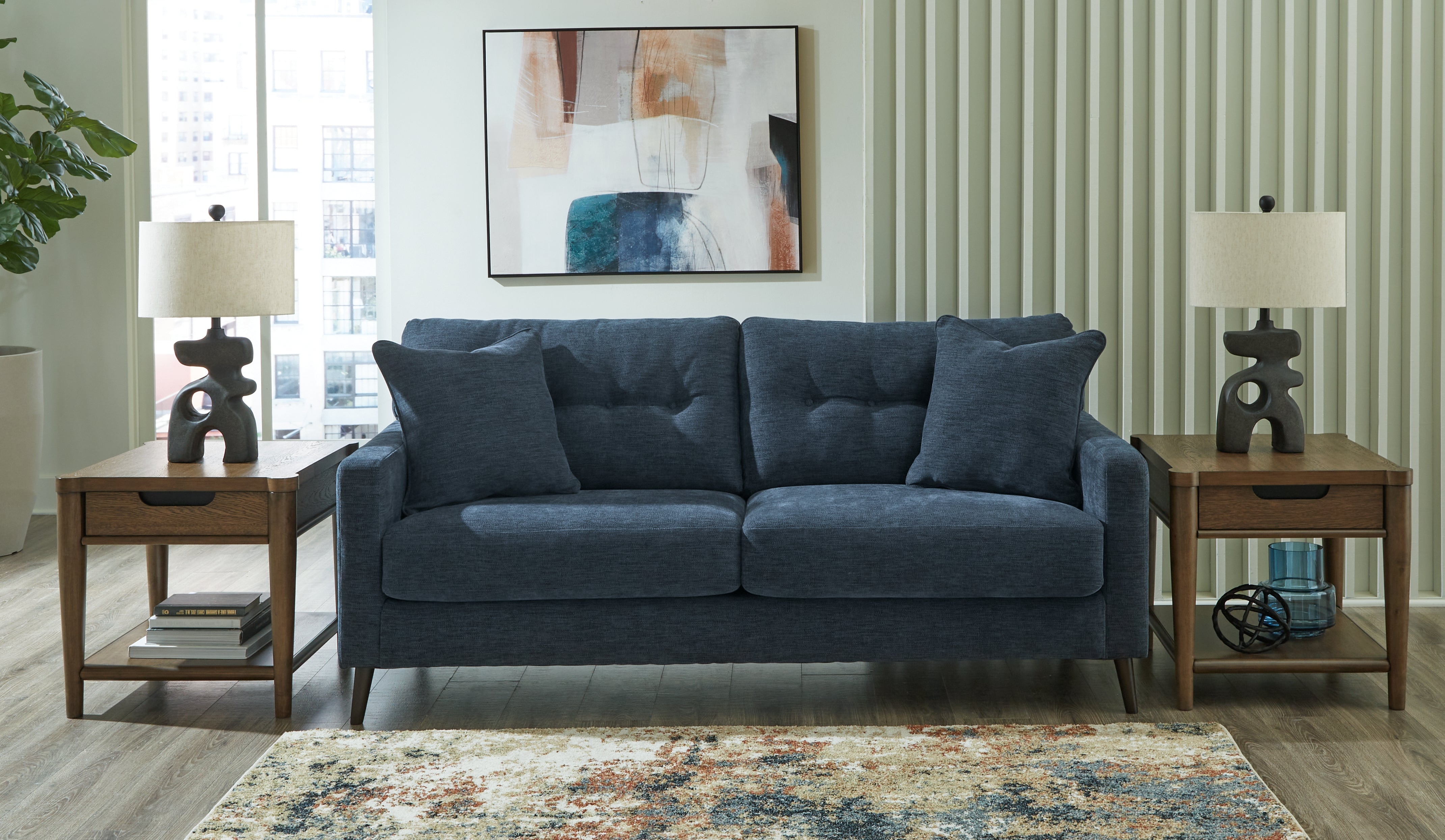 Bixler Navy Sofa - Luna Furniture