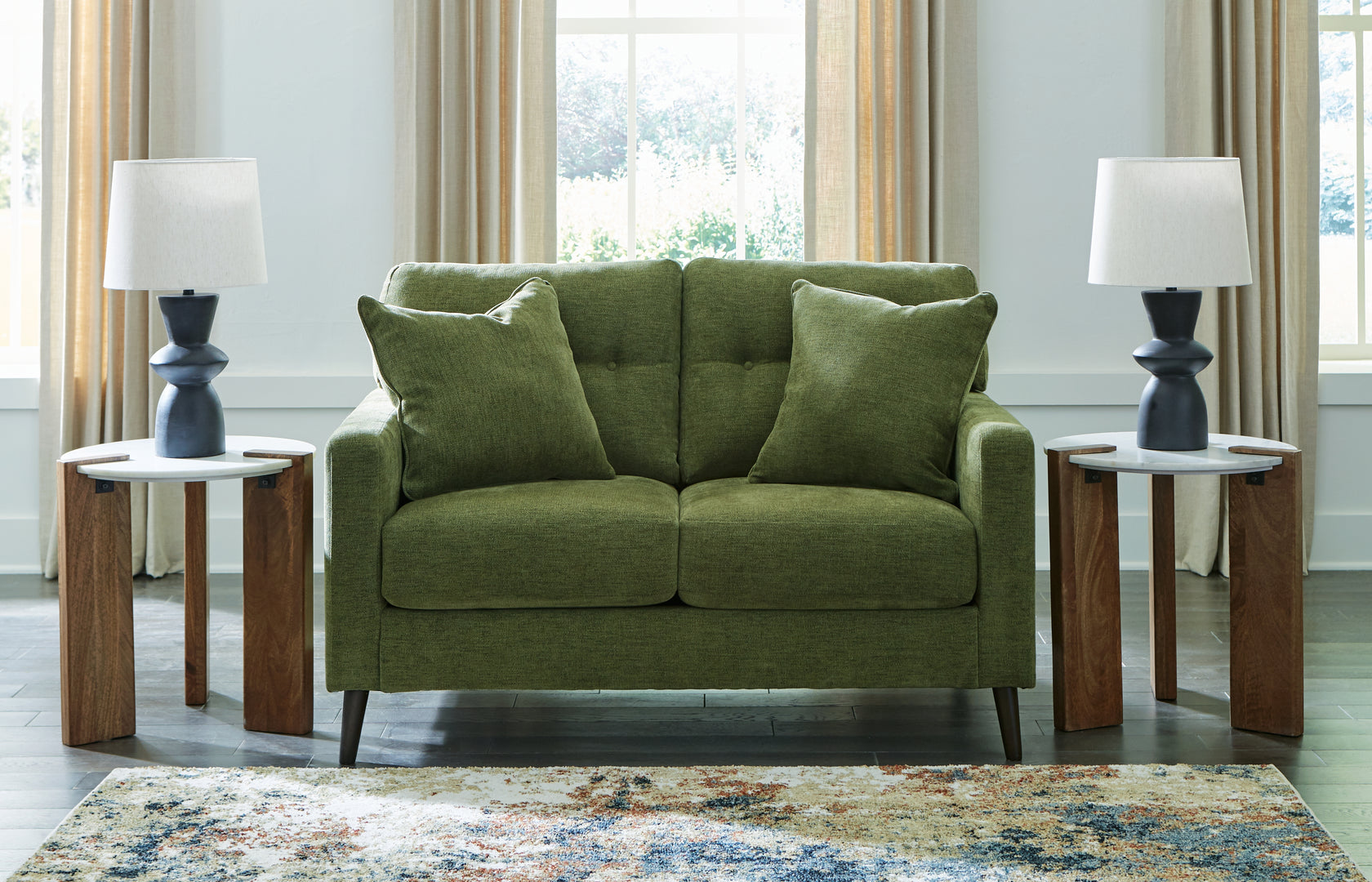 Bixler Olive Loveseat from Ashley - Luna Furniture