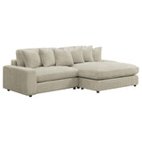 Blaine Sand Upholstered Reversible Sectional Sofa from Coaster - Luna Furniture