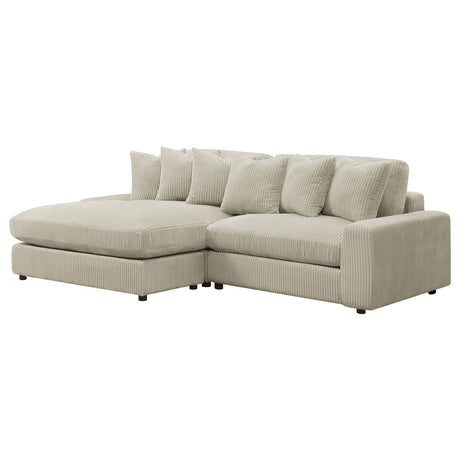 Blaine Sand Upholstered Reversible Sectional Sofa from Coaster - Luna Furniture