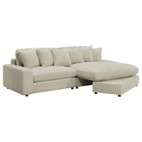 Blaine Sand Upholstered Reversible Sectional Sofa from Coaster - Luna Furniture