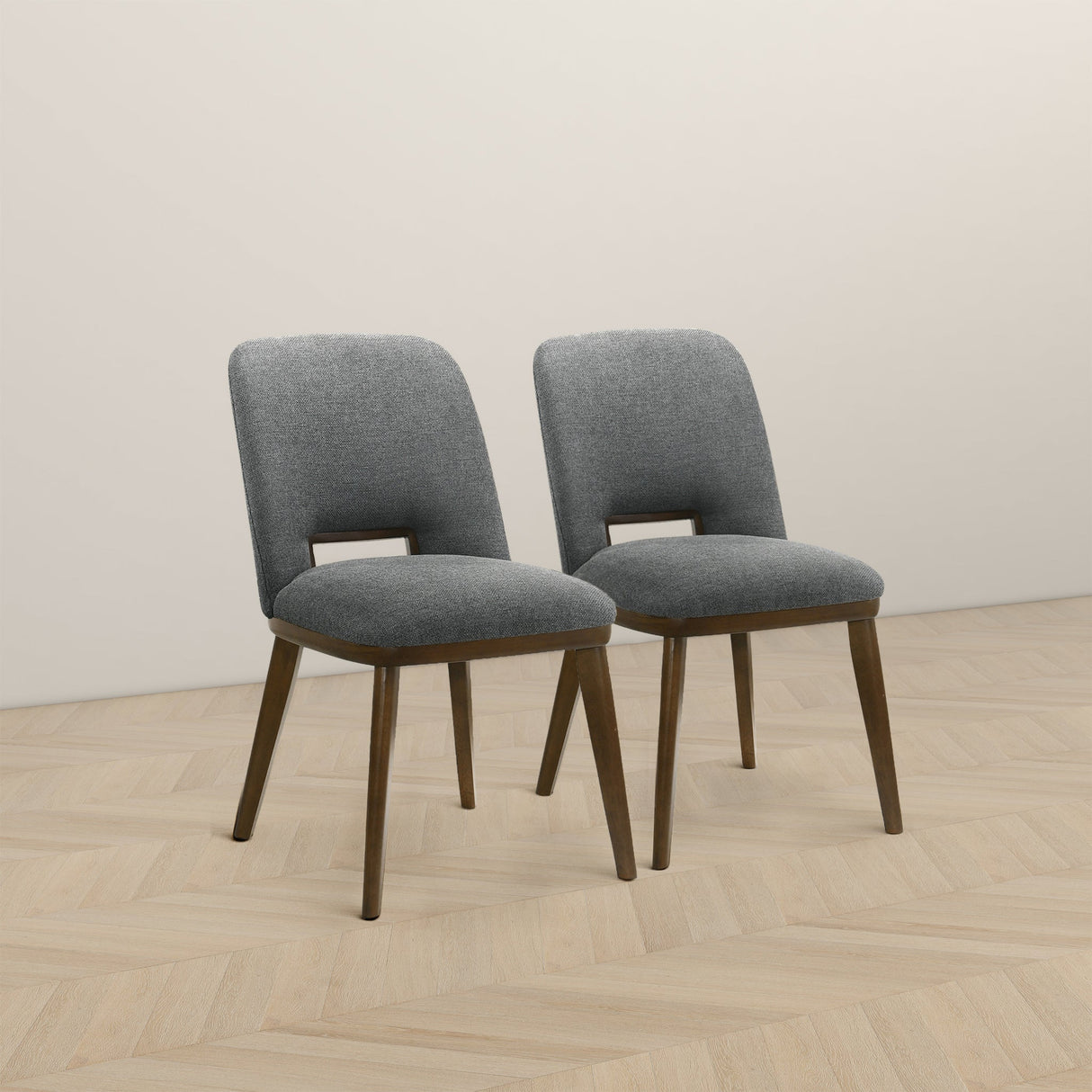 Blake Dark Grey Fabric Dining Chair (Set of 2) from Ashcroft Furniture - Luna Furniture