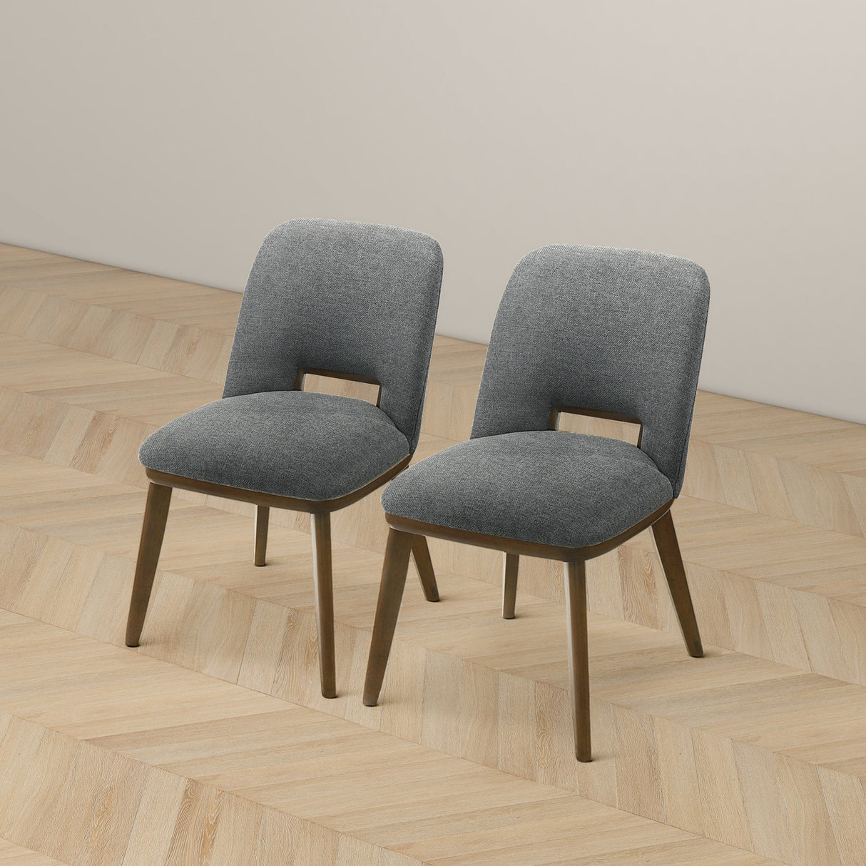 Blake Dark Grey Fabric Dining Chair (Set of 2) from Ashcroft Furniture - Luna Furniture