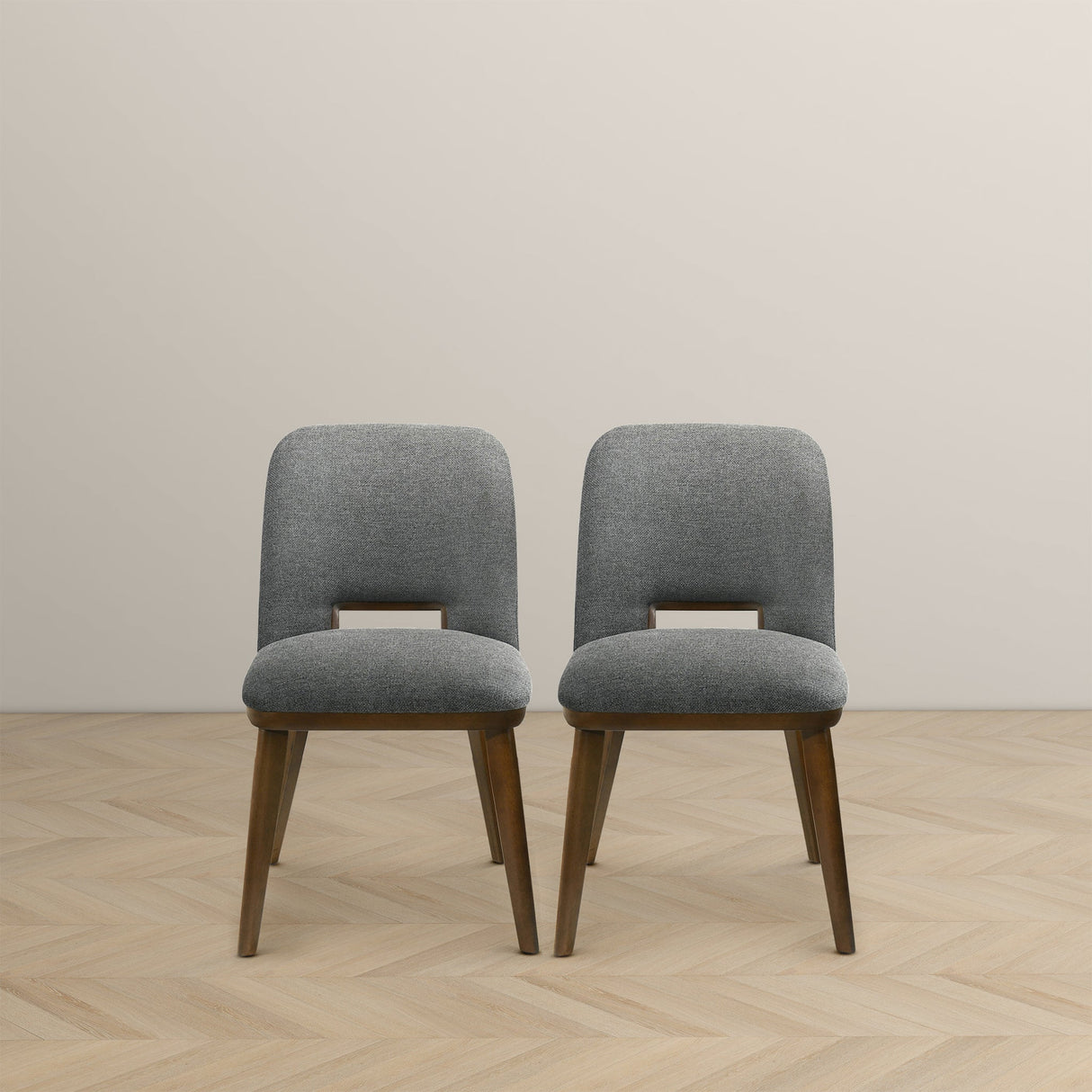 Blake Dark Grey Fabric Dining Chair (Set of 2) from Ashcroft Furniture - Luna Furniture