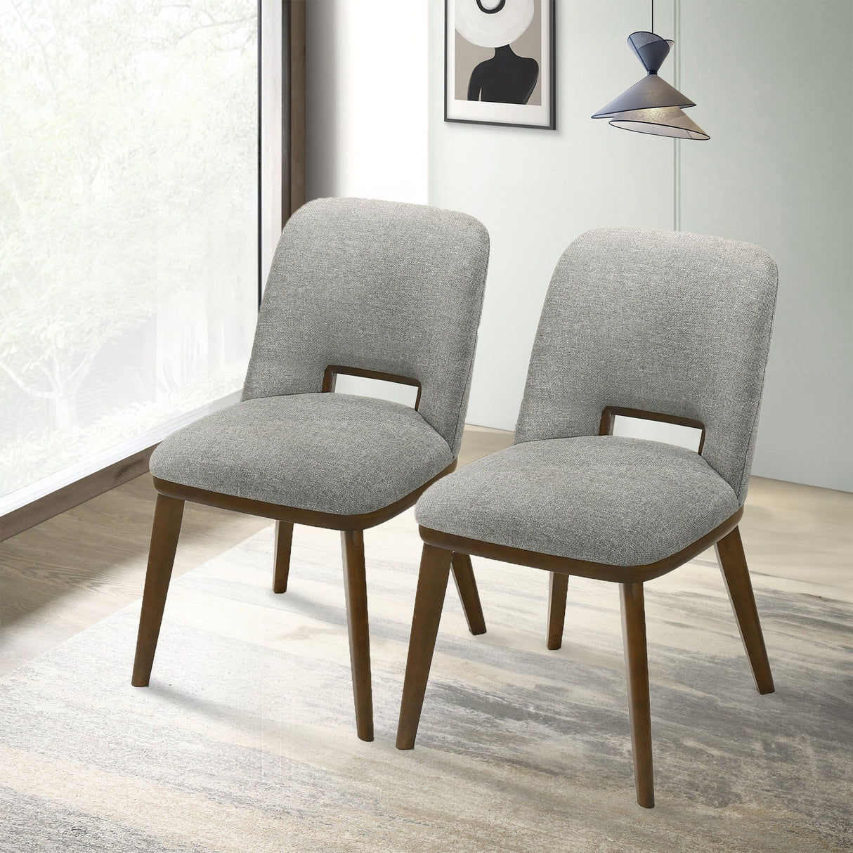 Blake Light Grey Fabric Dining Chair (Set of 2) from Ashcroft Furniture - Luna Furniture