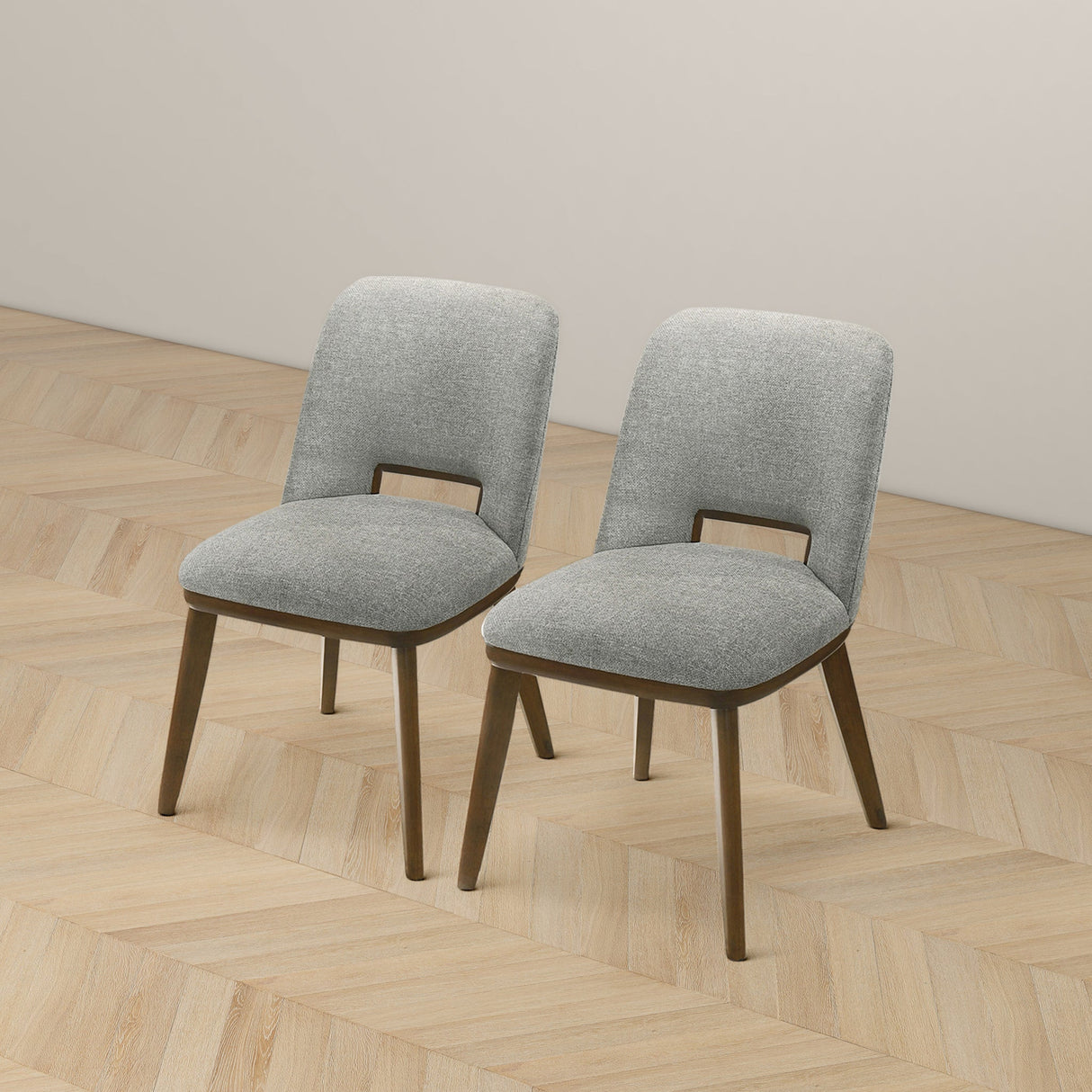 Blake Light Grey Fabric Dining Chair (Set of 2) from Ashcroft Furniture - Luna Furniture