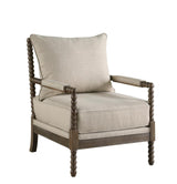 Blanchett Oatmeal and Natural Cushion Back Accent Chair from Coaster - Luna Furniture