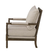 Blanchett Oatmeal and Natural Cushion Back Accent Chair from Coaster - Luna Furniture