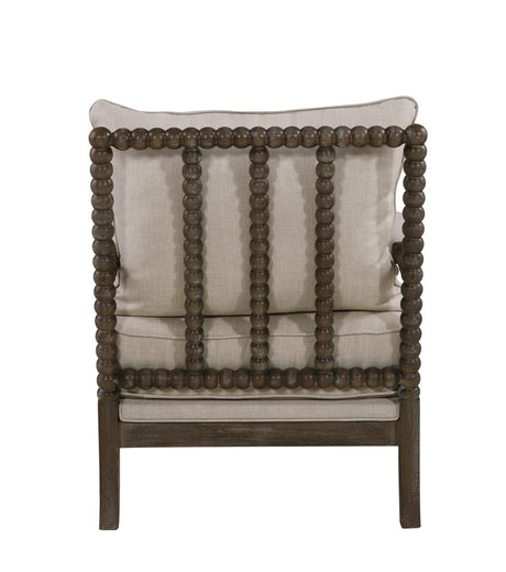 Blanchett Oatmeal and Natural Cushion Back Accent Chair from Coaster - Luna Furniture