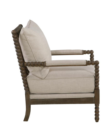 Blanchett Oatmeal and Natural Cushion Back Accent Chair from Coaster - Luna Furniture