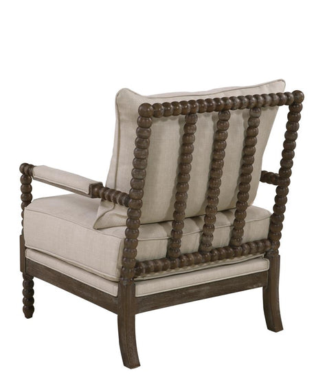 Blanchett Oatmeal and Natural Cushion Back Accent Chair from Coaster - Luna Furniture