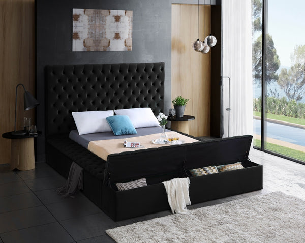 Bliss Black Velvet King Bed