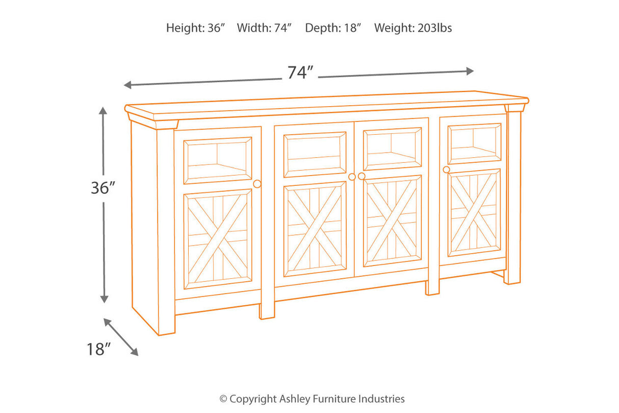 Bolanburg Two-tone 74" TV Stand from Ashley - Luna Furniture