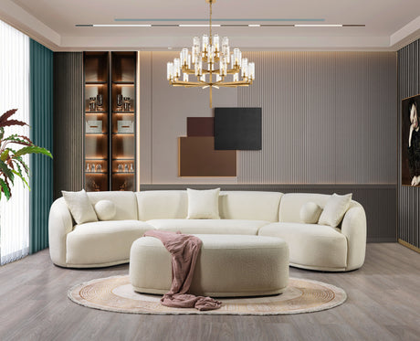 Bonita Ivory Boucle 3-Piece Curved Sectional from Nova Furniture - Luna Furniture