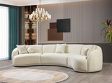 Bonita Ivory Boucle 3-Piece Curved Sectional from Nova Furniture - Luna Furniture