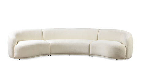 Bonita Ivory Boucle 3-Piece Curved Sectional from Nova Furniture - Luna Furniture