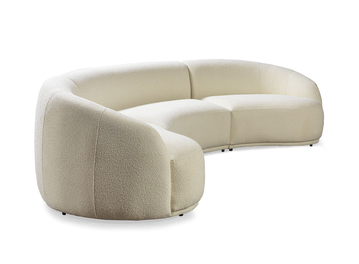 Bonita Ivory Boucle 3-Piece Curved Sectional from Nova Furniture - Luna Furniture