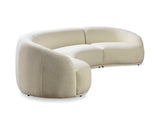 Bonita Ivory Boucle 3-Piece Curved Sectional from Nova Furniture - Luna Furniture