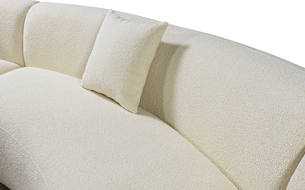 Bonita Ivory Boucle 3-Piece Curved Sectional from Nova Furniture - Luna Furniture