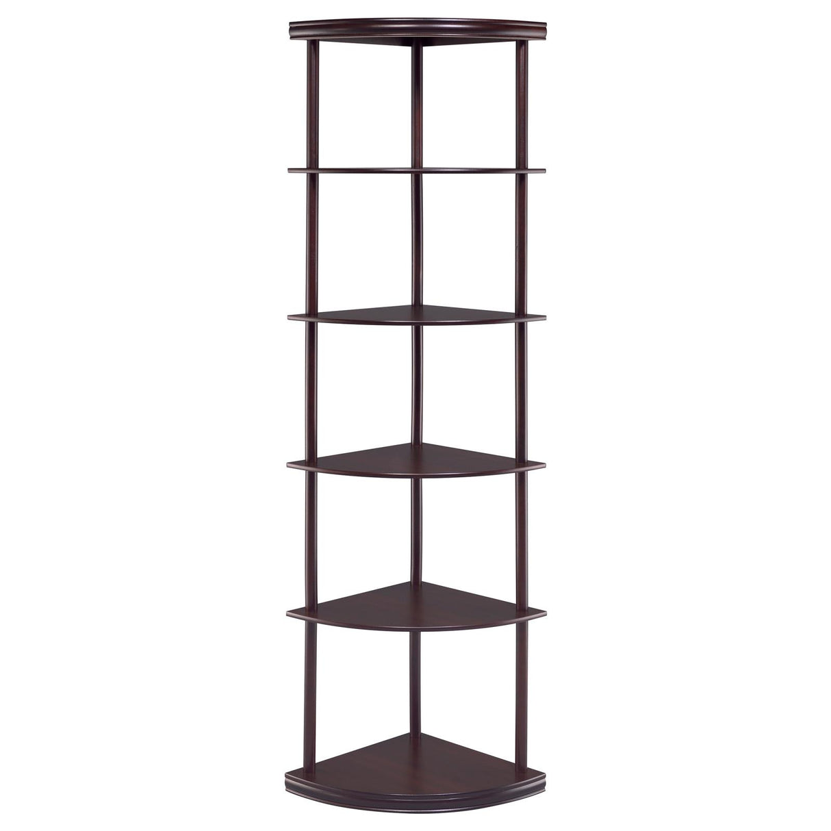 Bonwick Cappuccino 5-Shelf Corner Bookshelf from Coaster - Luna Furniture
