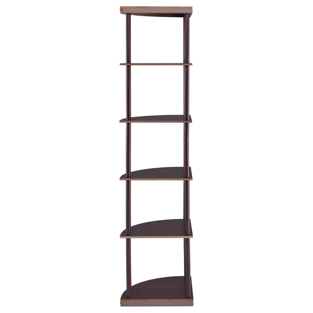 Bonwick Cappuccino 5-Shelf Corner Bookshelf from Coaster - Luna Furniture