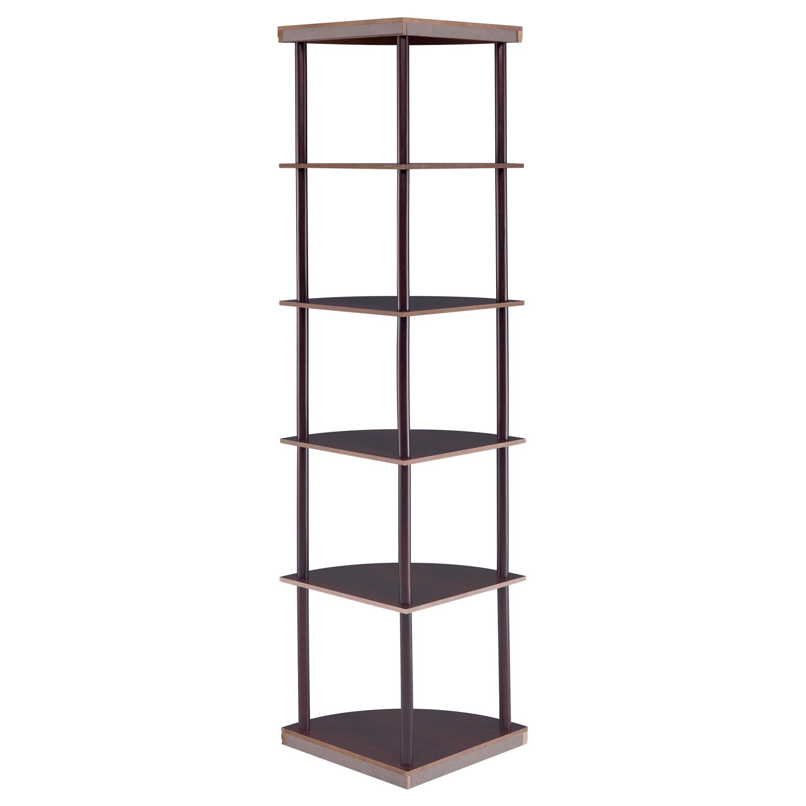 Bonwick Cappuccino 5-Shelf Corner Bookshelf from Coaster - Luna Furniture