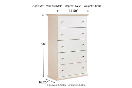 Bostwick Shoals White Chest of Drawers from Ashley - Luna Furniture
