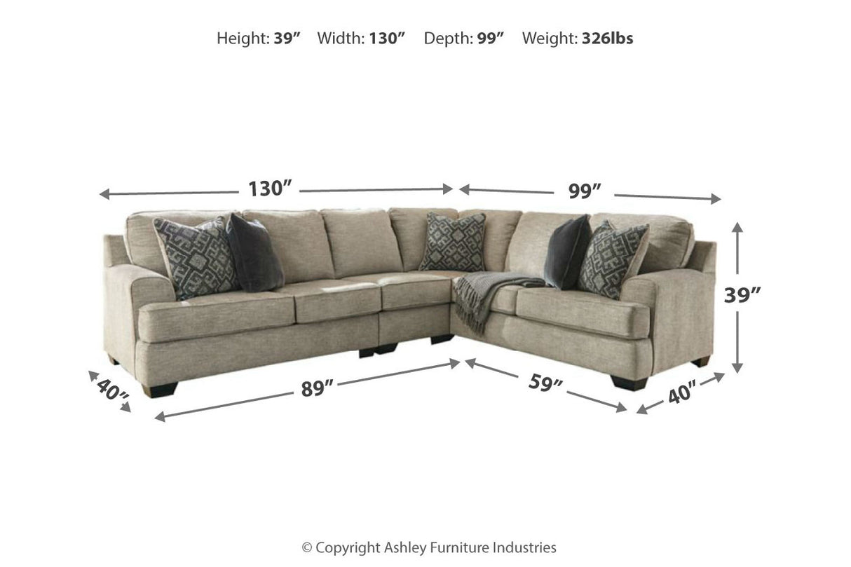 Bovarian Stone 3-Piece RAF Sectional from Ashley - Luna Furniture