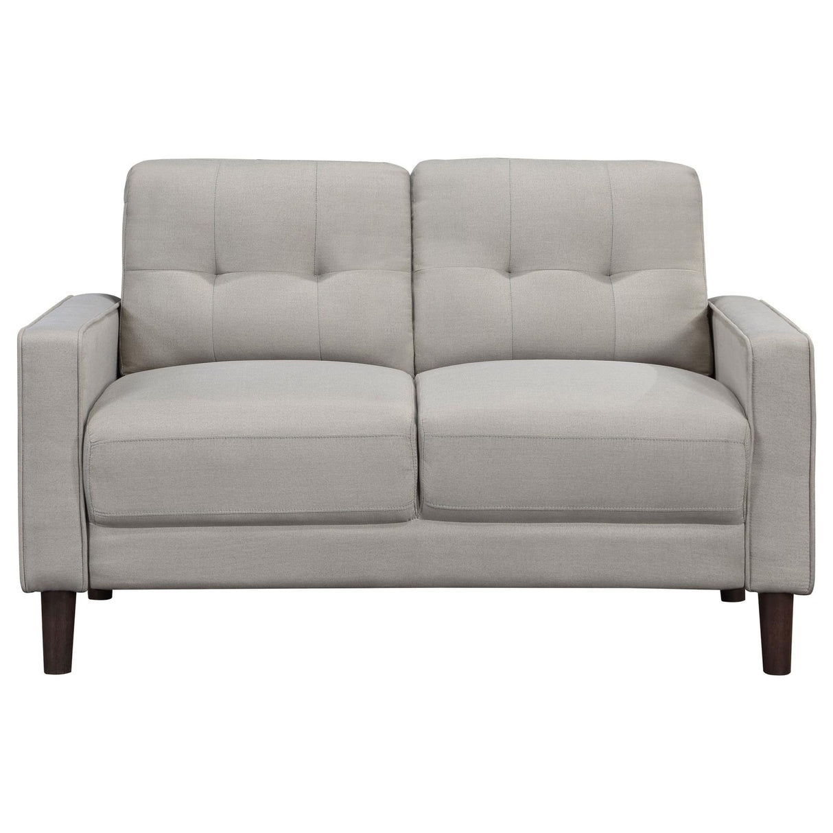 Bowen Beige Upholstered Track Arms Tufted Loveseat from Coaster - Luna Furniture
