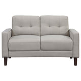 Bowen Beige Upholstered Track Arms Tufted Loveseat from Coaster - Luna Furniture