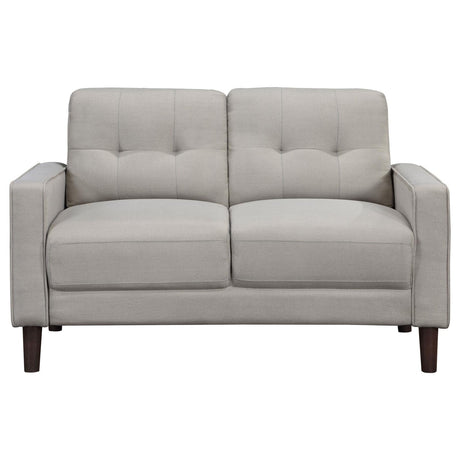 Bowen Beige Upholstered Track Arms Tufted Loveseat from Coaster - Luna Furniture