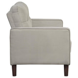 Bowen Beige Upholstered Track Arms Tufted Loveseat from Coaster - Luna Furniture