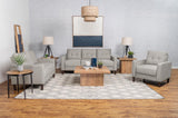 Bowen Beige Upholstered Track Arms Tufted Loveseat from Coaster - Luna Furniture
