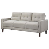 Bowen Beige Upholstered Track Arms Tufted Sofa from Coaster - Luna Furniture