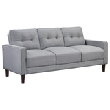 Bowen Gray 3-Piece Upholstered Track Arms Tufted Sofa Set from Coaster - Luna Furniture