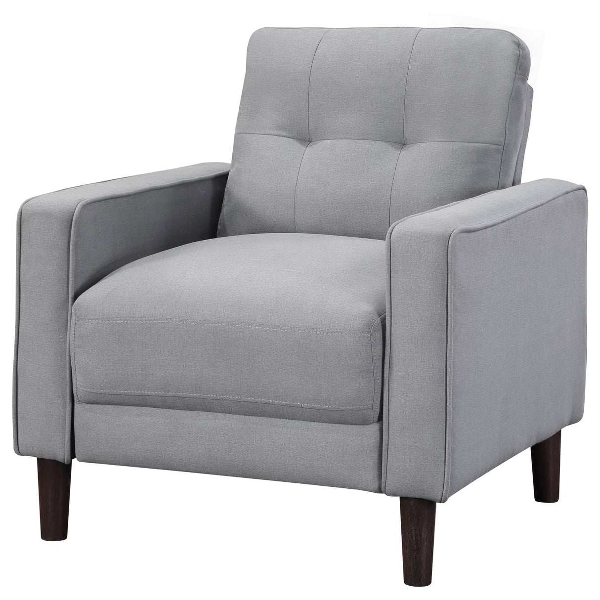 Bowen Gray Upholstered Track Arms Tufted Chair from Coaster - Luna Furniture