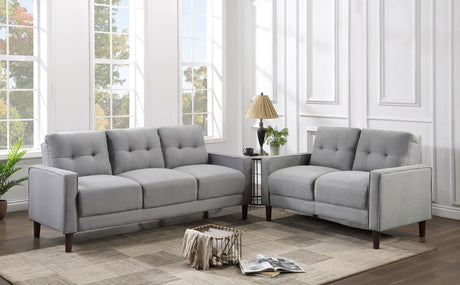 Bowen Gray Upholstered Track Arms Tufted Living Room Set from Coaster - Luna Furniture
