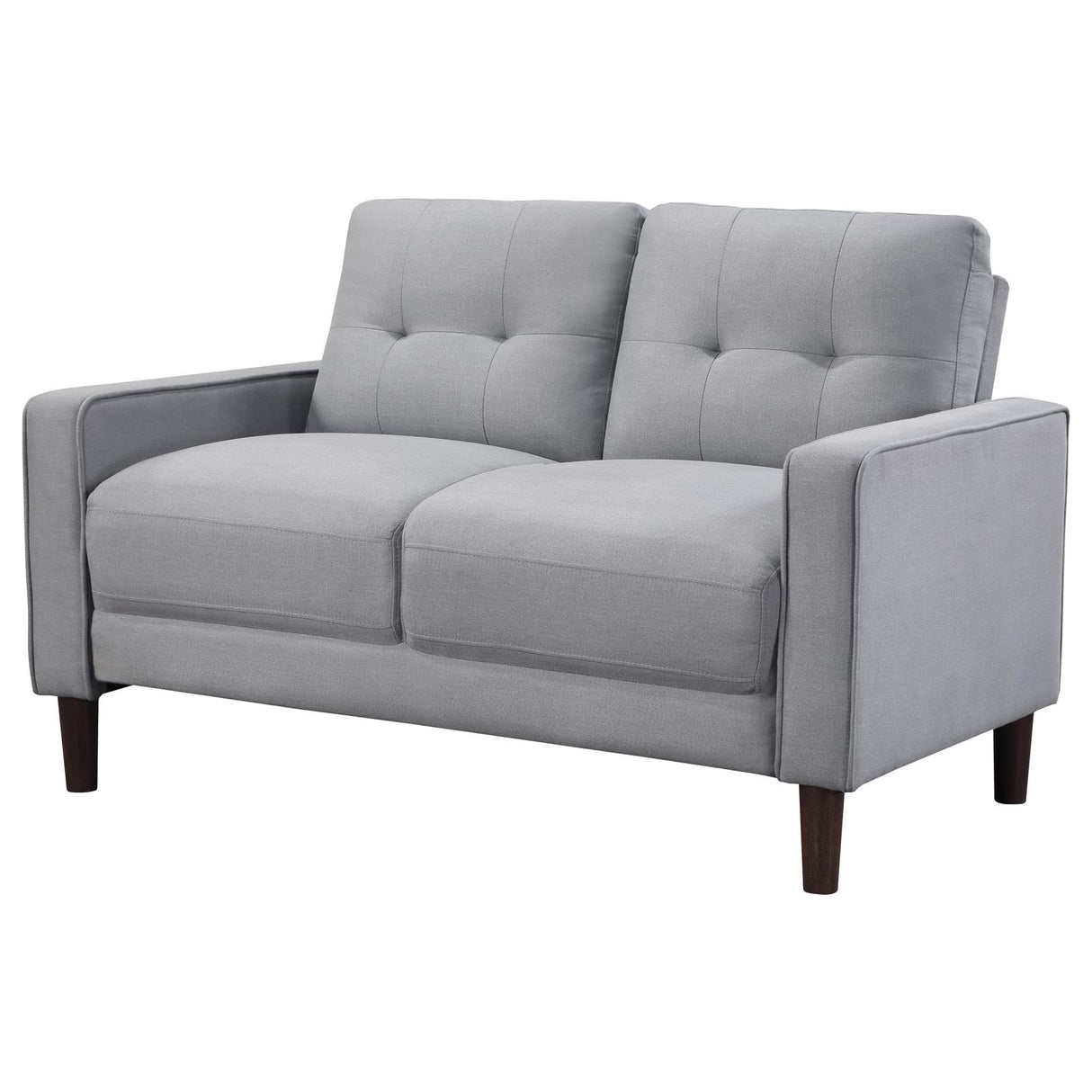 Bowen Gray Upholstered Track Arms Tufted Loveseat from Coaster - Luna Furniture