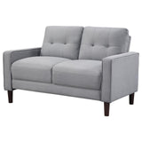 Bowen Gray Upholstered Track Arms Tufted Loveseat from Coaster - Luna Furniture