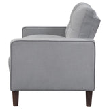 Bowen Gray Upholstered Track Arms Tufted Loveseat from Coaster - Luna Furniture