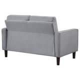 Bowen Gray Upholstered Track Arms Tufted Loveseat from Coaster - Luna Furniture