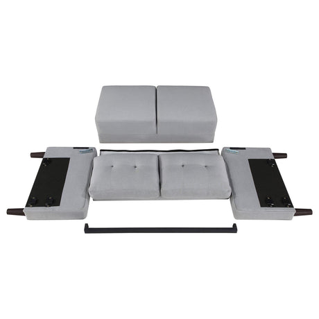 Bowen Gray Upholstered Track Arms Tufted Loveseat from Coaster - Luna Furniture