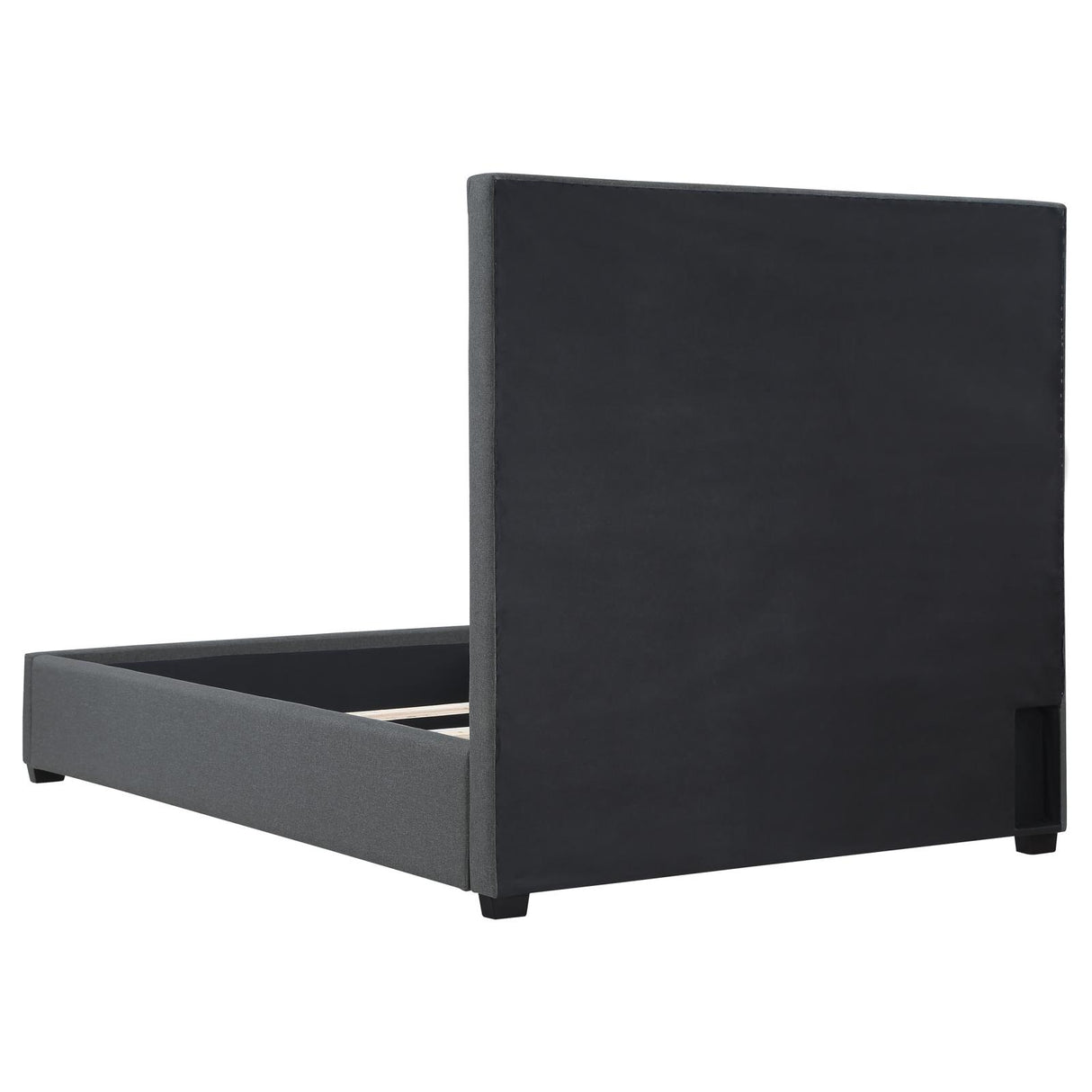 Bowfield Charcoal Upholstered Bed with Nailhead Trim from Coaster - Luna Furniture