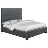 Bowfield Charcoal Upholstered Bed with Nailhead Trim from Coaster - Luna Furniture