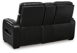 Boyington Black Power Reclining Loveseat with Console from Ashley - Luna Furniture